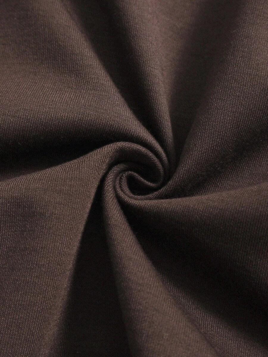 Dark brown cotton fabric close-up, HUSTLE801 ultra-comfy pajama set material