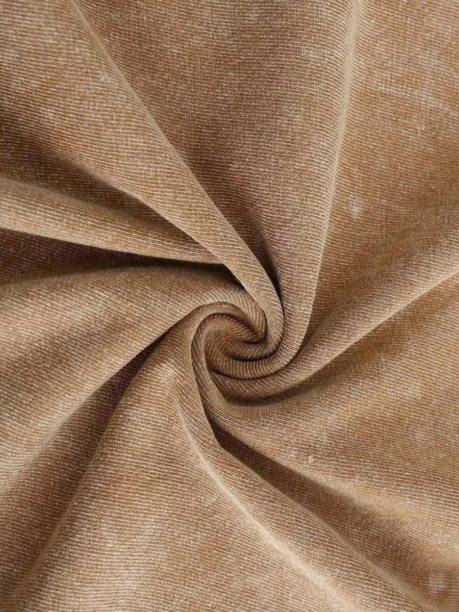 Light brown cotton fabric swirl pattern, textured surface, HUSTLE801 product material