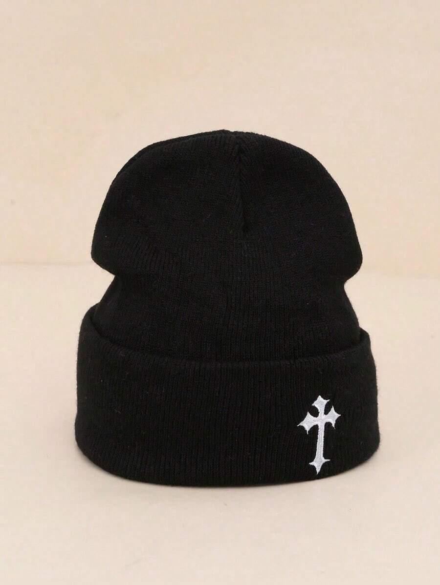 Black cotton That Girl beanie with white cross logo from HUSTLE801