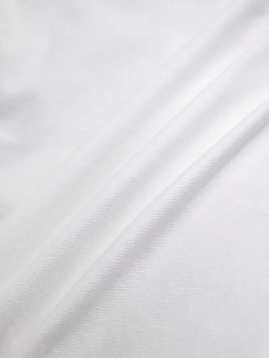 White cotton fabric closeup, smooth texture, featured in HUSTLE801 basics collection