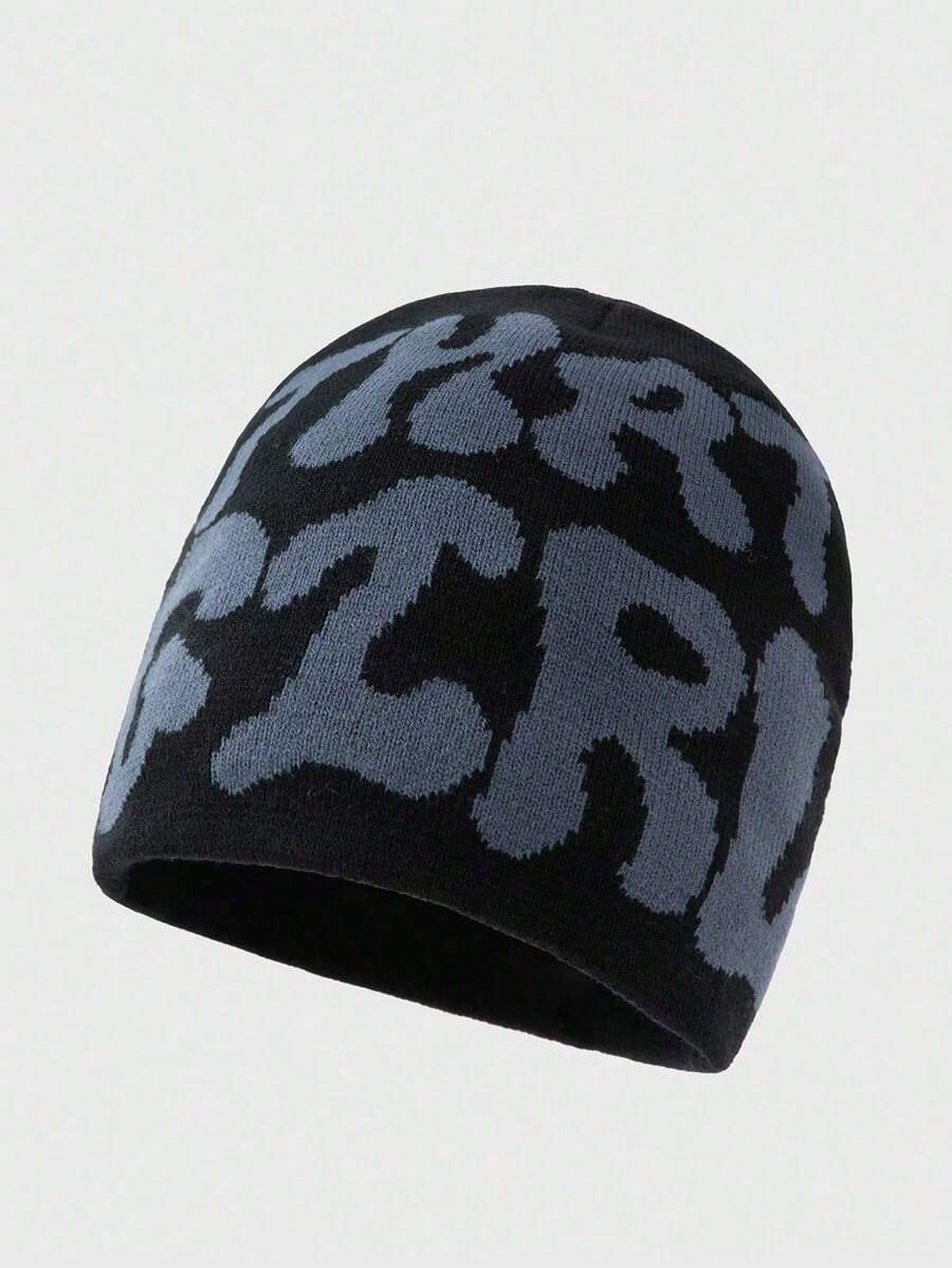 HUSTLE801 That Girl beanie black cotton with bold gray text design, cozy streetwear accessory